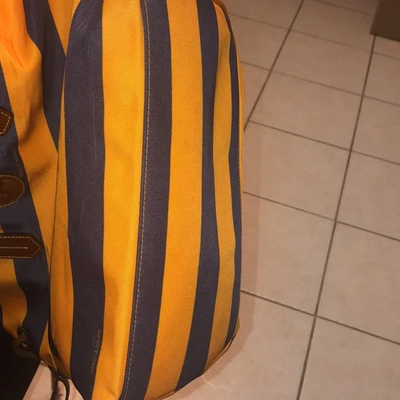 Dooney & Bourkey vintage orange and blue striped tote nylon Preowned “as is” - Picture 9 of 9